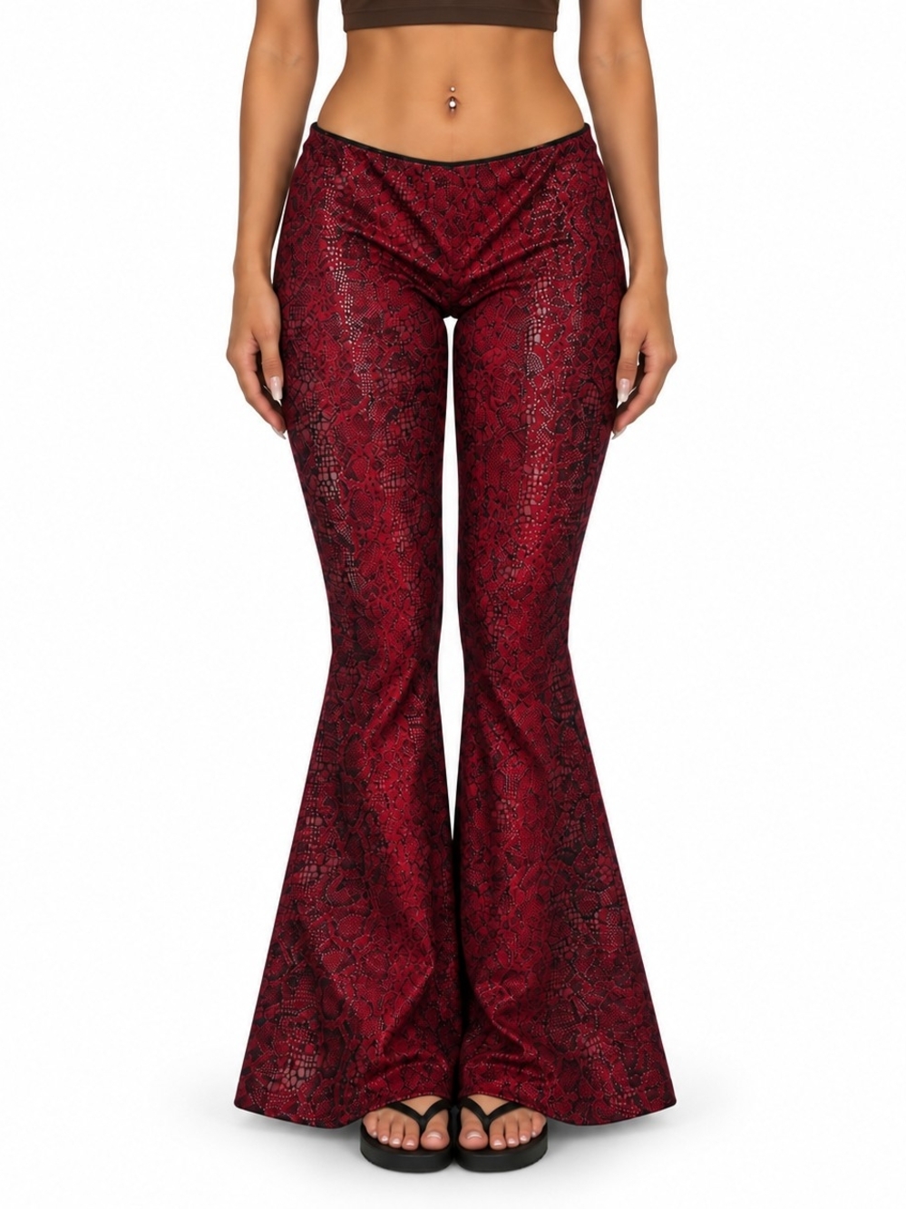 Joe Benbasset burgundy velvet flare pants - Elastic Waist - One Size.